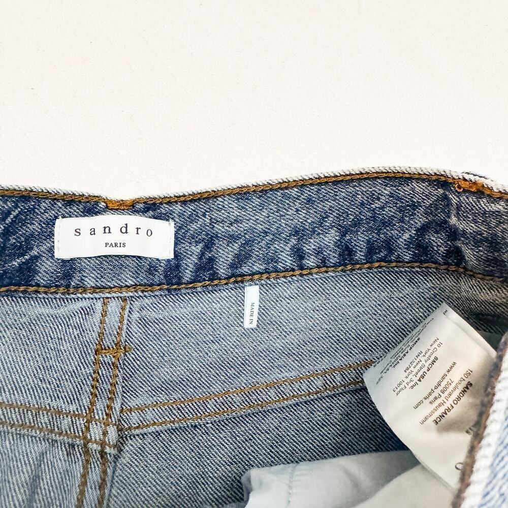 Sandro Paris Denim Vintage Wash Denim Jeans SFPJE00134 4785 Size 36 - Picture 4 of 9